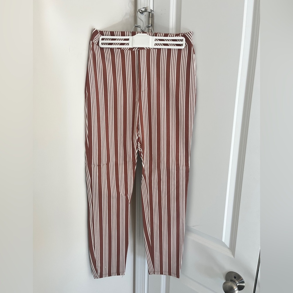 La Hearts Women’s Striped Bottoms in burnt orange and white